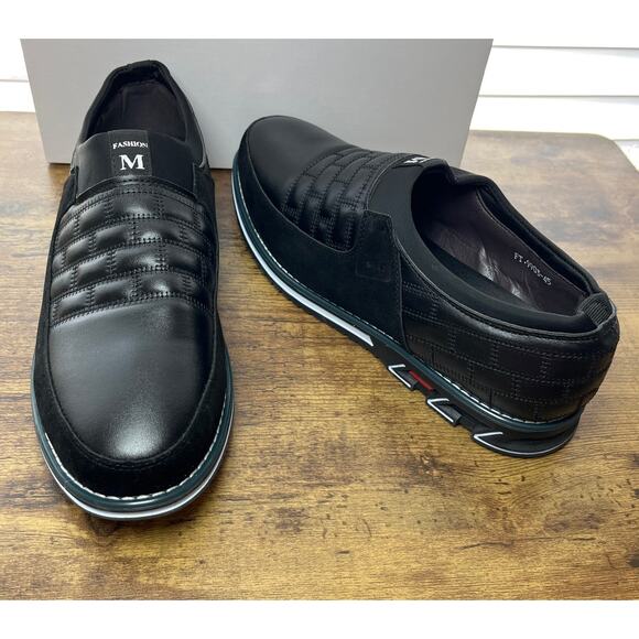Gatsby M Fashion  Mens 11 Black Slip On Casual/Business Shoe - Picture 1 of 6